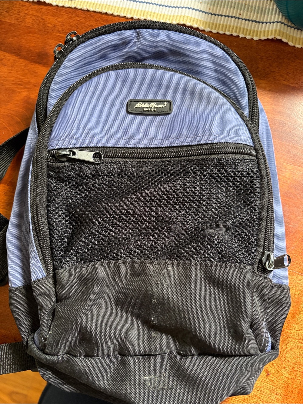 Eddie Bauer Mini Two-Tone Blue and Black Compact Backpack